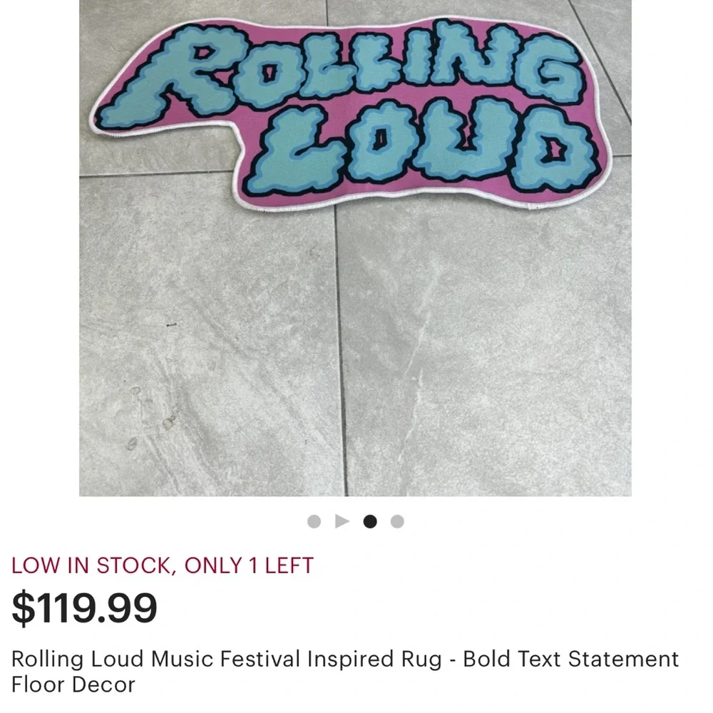 Custom Rolling Loud Music Festival Rug - Bold Text Statement Floor Decor